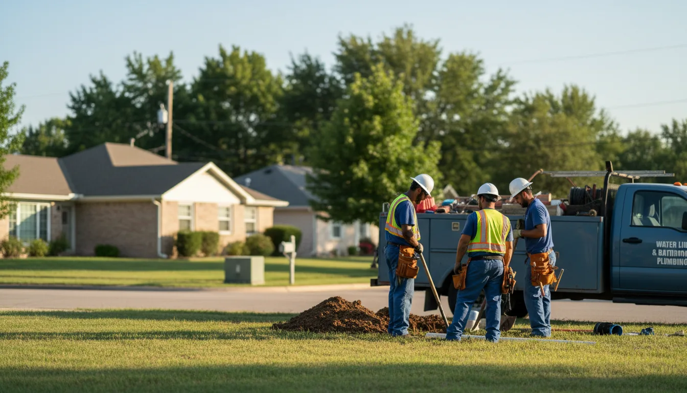 Residential water line and bathroom plumbing service in Angier, NC